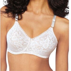 NEW BALI White Stretch Lace Underwire Bra size 38 DD style #3432